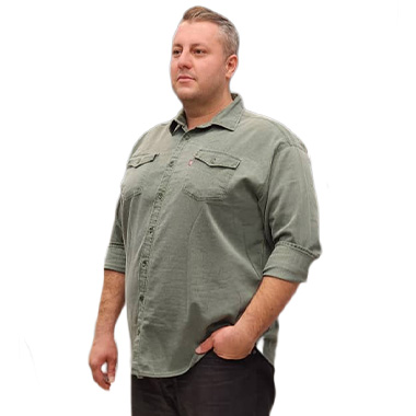 پیراهن کتان سایز بزرگ مردانه کد محصولMCU6102